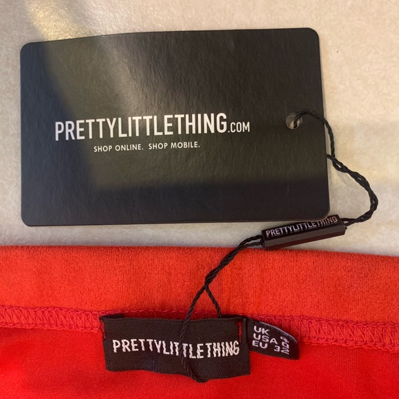 PLT Red Faux Suede Side Split Mini Skirt - Picture 5 of 5